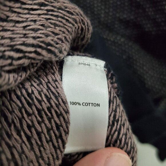 Free Press Women's Black Brown Geo Arrow Cold Shoulder Knit Cotton Sweater Sz S - Picture 4 of 6